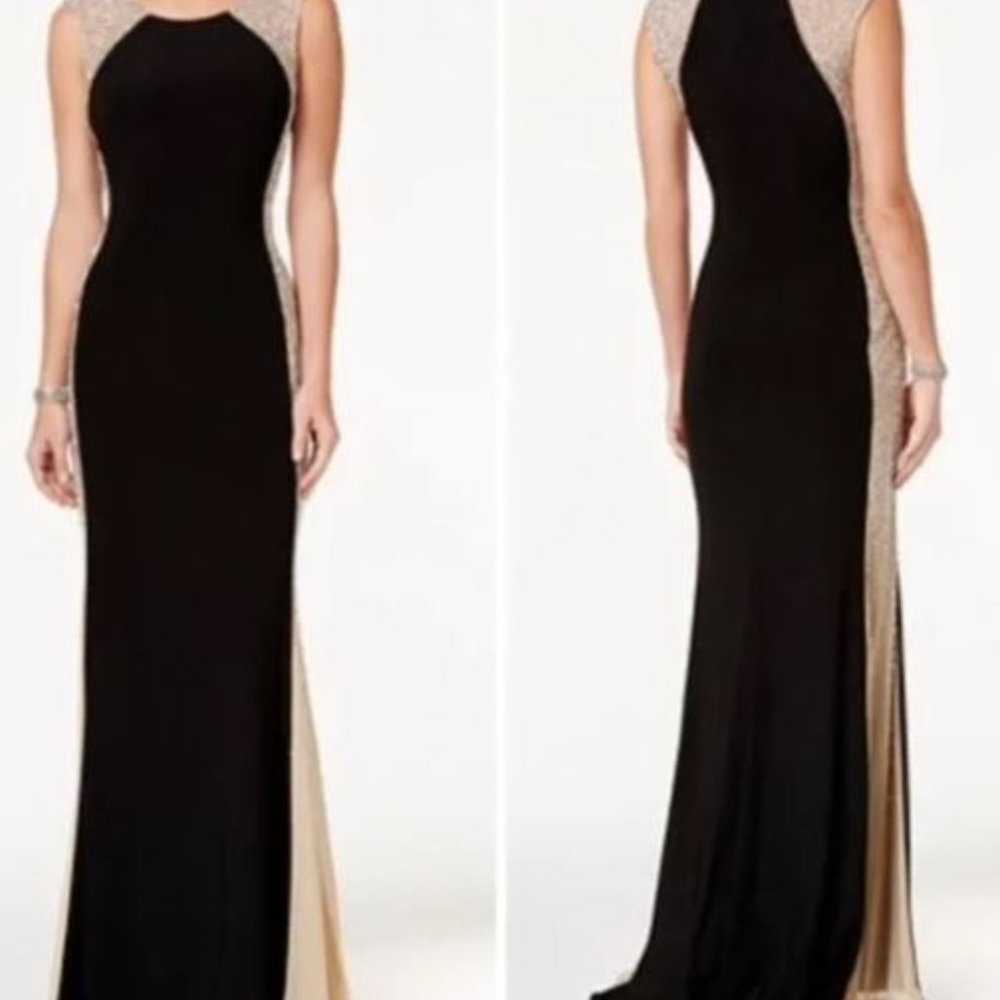 XSCAPE  Long Ity with Caviar Beaded Sides *flaw* size 10 NWT